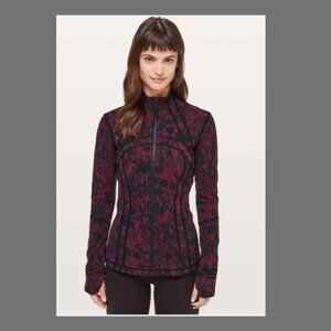 Lululemon Define Jacket Scatter Blossom Jacquard Garnet Black size 6